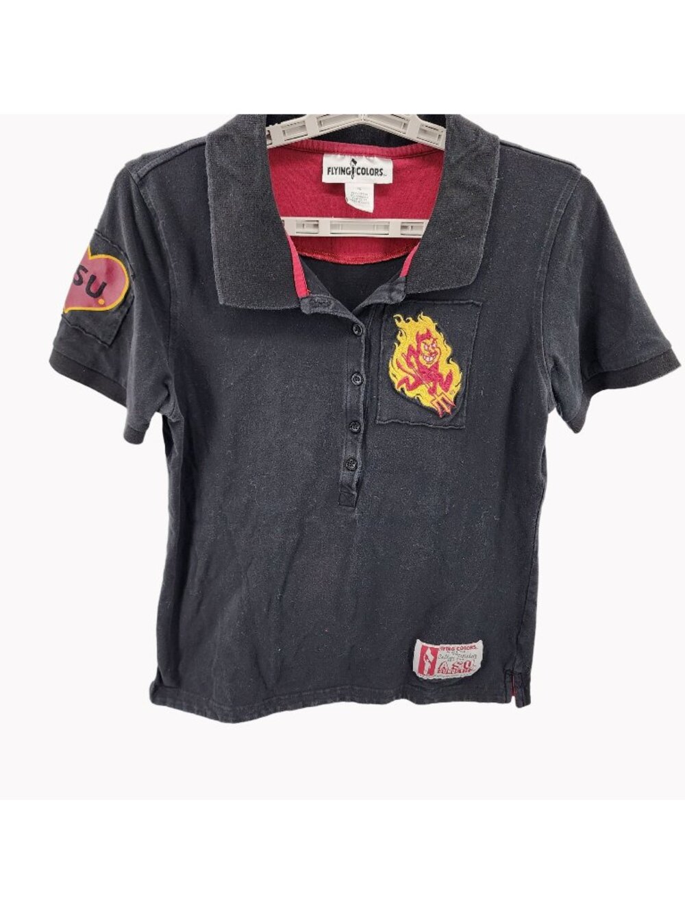 Flying Colors Youth XL ASU Sun Devils Polo Shirt 34 Chest Womens XS Small